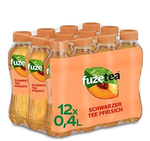 12x Fuze Tea Schwarzer Tee Prirsich PET á 400ml ( inklusive pfand )