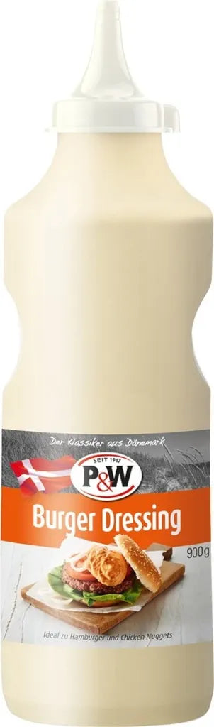 P&W Burger Dressing 900g Squeeze Flasche Hamburger Sauce Majo